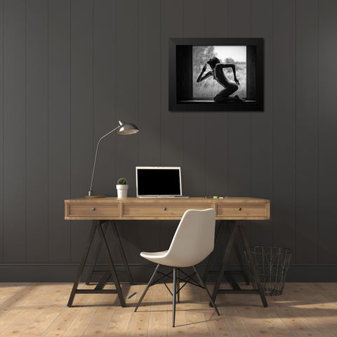 The Old Window Black Modern Wood Framed Art Print by Stalmans, Luc