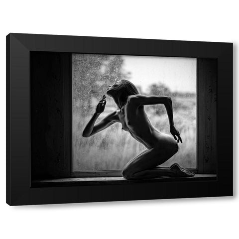 The Old Window Black Modern Wood Framed Art Print with Double Matting by Stalmans, Luc