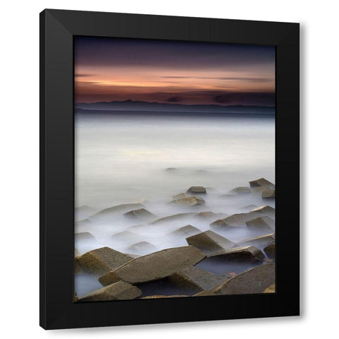 Quite Black Modern Wood Framed Art Print by Zheng Anna, Na