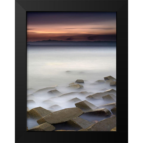 Quite Black Modern Wood Framed Art Print by Zheng Anna, Na