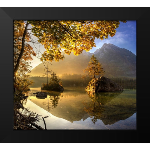 Lake Hintersee Black Modern Wood Framed Art Print by Keller