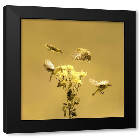 When The Morning Comes Black Modern Wood Framed Art Print with Double Matting by Hardibudi