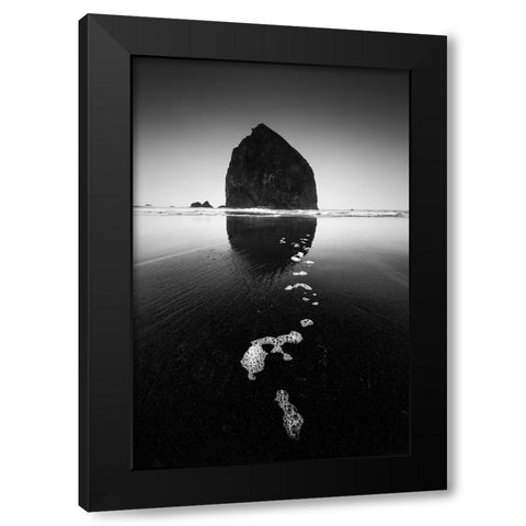 Rock Black Modern Wood Framed Art Print by Xu, Tony