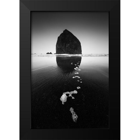 Rock Black Modern Wood Framed Art Print by Xu, Tony