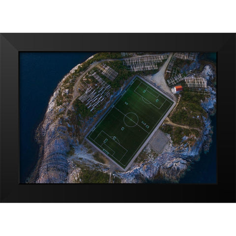 The Furthest Football Field Black Modern Wood Framed Art Print by Z, Bingo