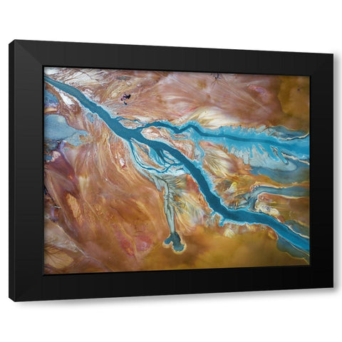 Fluids Black Modern Wood Framed Art Print with Double Matting by Popan, Adrian