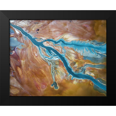 Fluids Black Modern Wood Framed Art Print by Popan, Adrian