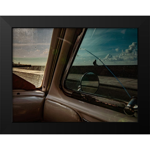 Through The Window Black Modern Wood Framed Art Print by Bauer, Andreas