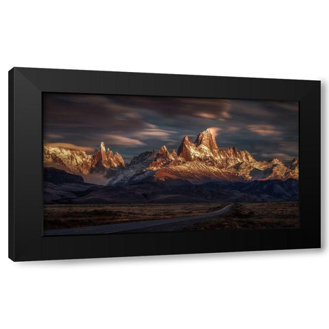 Patagonia Sky In Motion Black Modern Wood Framed Art Print by Svoboda Mqep, Peter