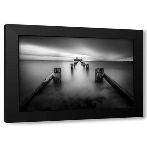 Torpedownia Black Modern Wood Framed Art Print with Double Matting by Kuric Ep, Marian