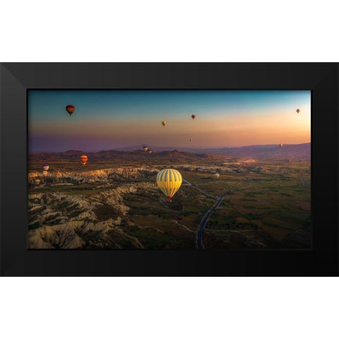 Zero Gravity Black Modern Wood Framed Art Print by Antonio Cobo, Marco