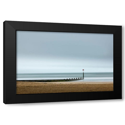 Bournemouth Beach Black Modern Wood Framed Art Print with Double Matting by Digalakis, George