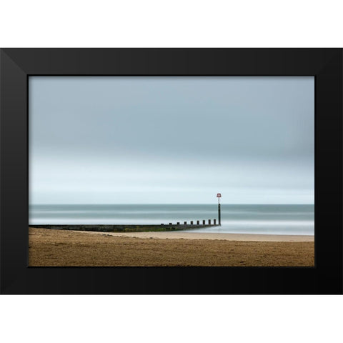 Bournemouth Beach Black Modern Wood Framed Art Print by Digalakis, George