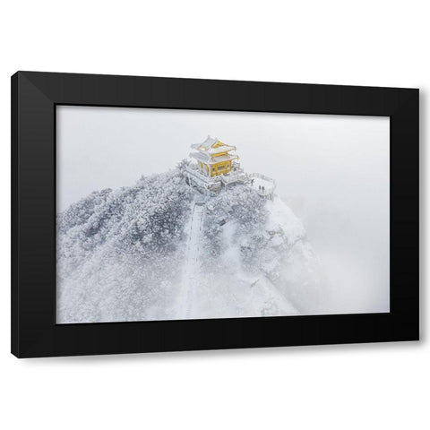 The Moon Palace Black Modern Wood Framed Art Print by Simoon
