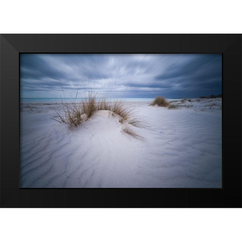 Beach White Black Modern Wood Framed Art Print by Colucci, Antonio