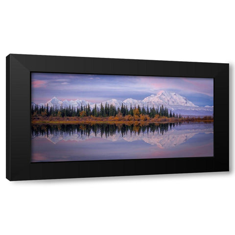Denali Reflection Black Modern Wood Framed Art Print by Zheng, Michael