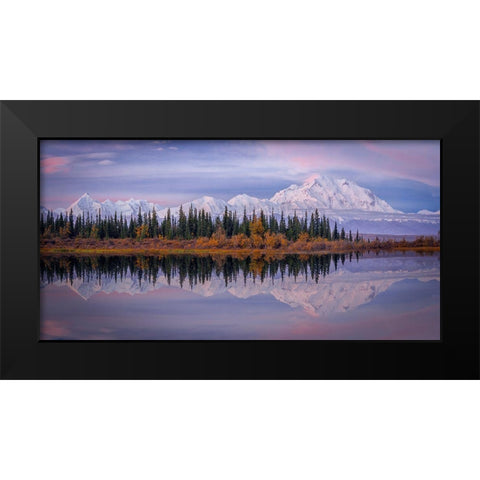 Denali Reflection Black Modern Wood Framed Art Print by Zheng, Michael