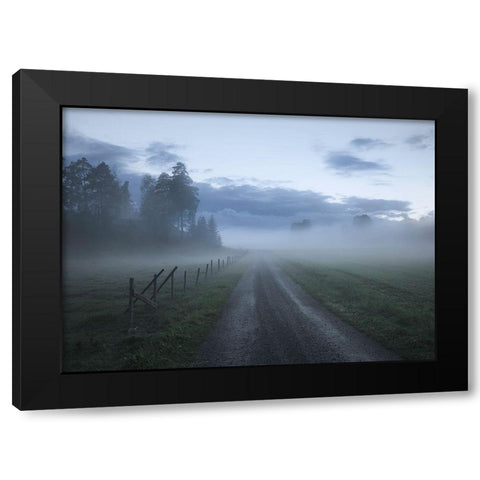 Moody Road Black Modern Wood Framed Art Print with Double Matting by Lindsten, Christian