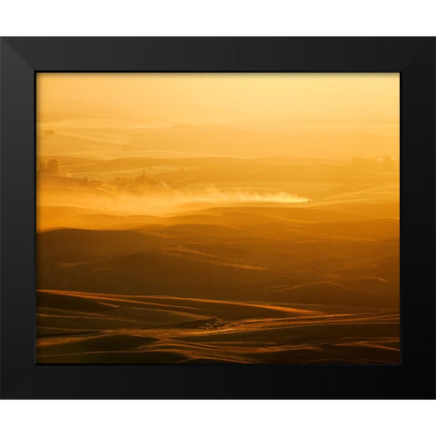 Field Of Streams Black Modern Wood Framed Art Print by Fan, John