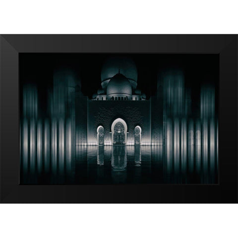 Blue Hour Black Modern Wood Framed Art Print by Hawerkamp, Hans-Wolfgang