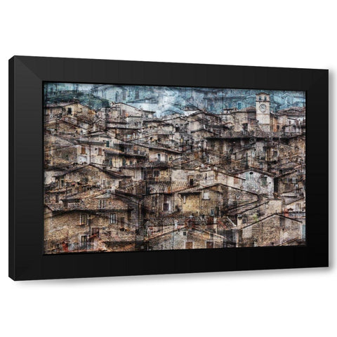 Scanno Black Modern Wood Framed Art Print with Double Matting by Della Latta, Massimo