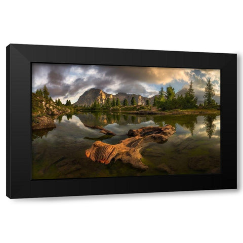 Untitled Black Modern Wood Framed Art Print with Double Matting by Rojek, Tomasz