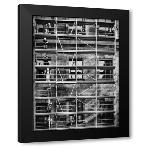 Working Hard Black Modern Wood Framed Art Print by Pfeiffer, Peter