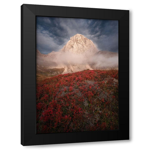 Autumn In The Mountains Black Modern Wood Framed Art Print by Krivec, Ales