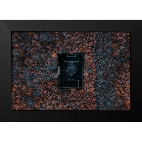 Playing In The Forest Black Modern Wood Framed Art Print by Chiriaco, Carmine