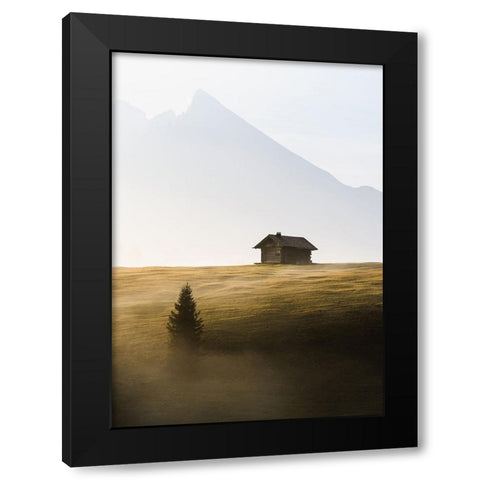Seiser Alm Black Modern Wood Framed Art Print by Muqa, Burim