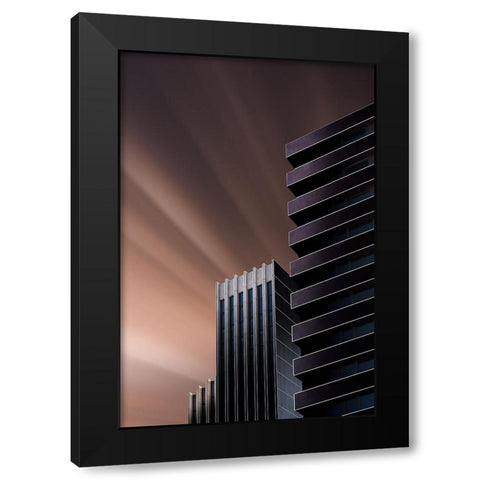 Lines In The Sky Black Modern Wood Framed Art Print with Double Matting by Lopez Ruiz, Juan