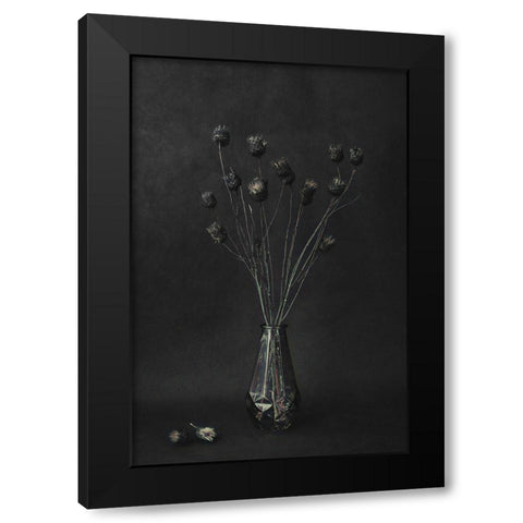 Dark Black Modern Wood Framed Art Print by Kiral, Cicek