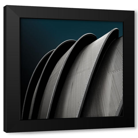 Glasgow Building Black Modern Wood Framed Art Print by Schuster, Inge