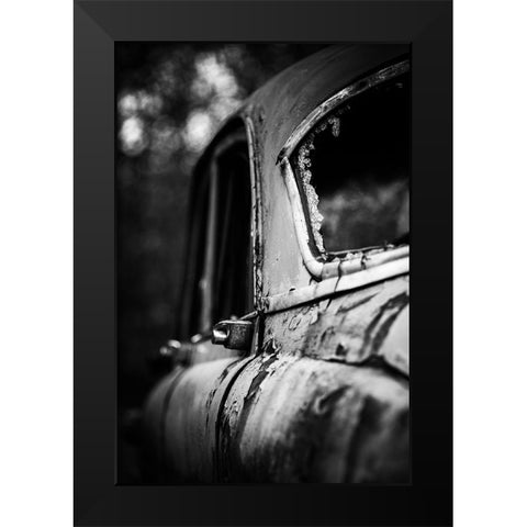 Scrap Car Black Modern Wood Framed Art Print by Pettersson, Benny