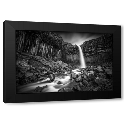 The Great Svartifoss Black Modern Wood Framed Art Print by Kahila, Janne