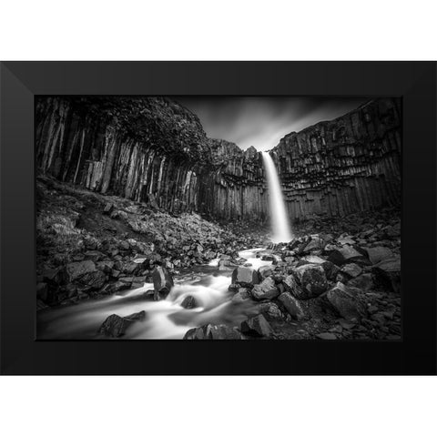 The Great Svartifoss Black Modern Wood Framed Art Print by Kahila, Janne