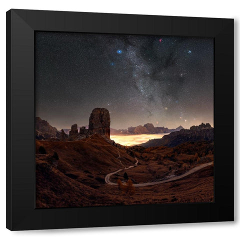 Ghosts Of Cinque Torri Black Modern Wood Framed Art Print by Smid Master, Jan