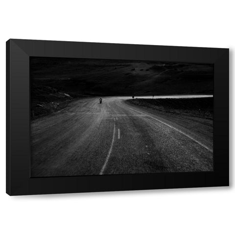 Bend Black Modern Wood Framed Art Print with Double Matting by Sahin, Ramiz