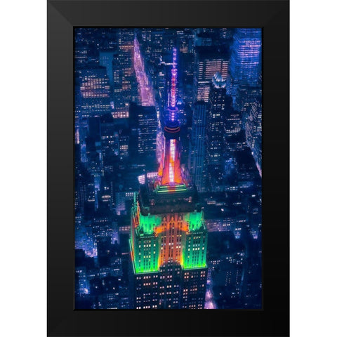 Top Of The Empire Black Modern Wood Framed Art Print by De La, Javier