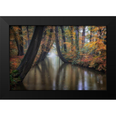 Enchanted Autumn Black Modern Wood Framed Art Print by Carozzi, Fiorenzo