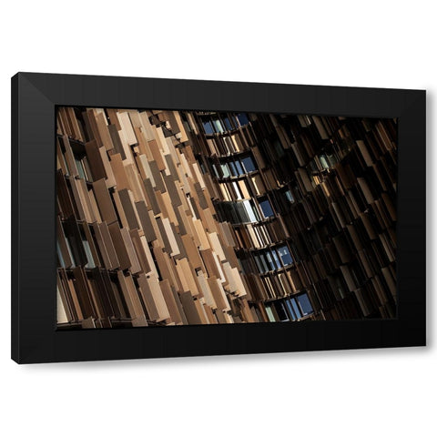 New Shapes Black Modern Wood Framed Art Print by Tagliarino, Marco