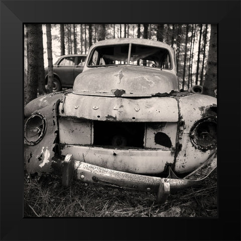 Volvo Pv544 Black Modern Wood Framed Art Print by Kustas, Anders