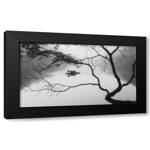 Fog Black Modern Wood Framed Art Print with Double Matting by Z, Bingo