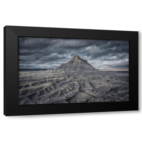 Factory Butte Black Modern Wood Framed Art Print with Double Matting by Zheng, Michael