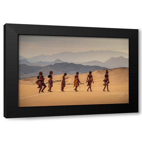 Impressions Of The Himba People Black Modern Wood Framed Art Print by Mareel, Rudy