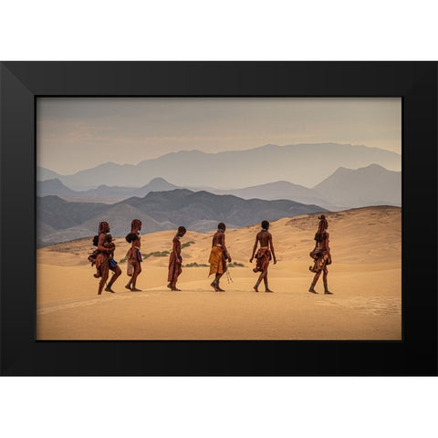 Impressions Of The Himba People Black Modern Wood Framed Art Print by Mareel, Rudy
