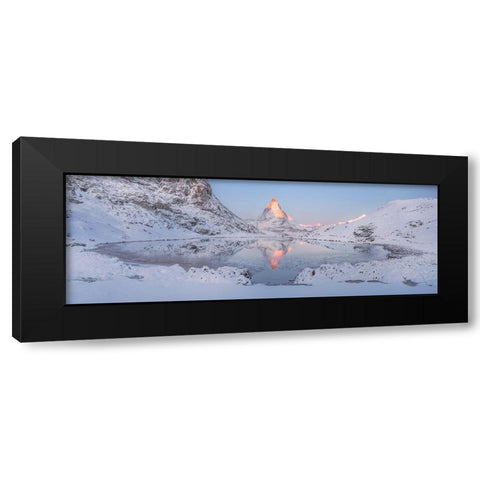 Riffelsee Black Modern Wood Framed Art Print by Shcherbina, Valeriy