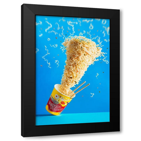 Never Do Art On An Empty Stomach Black Modern Wood Framed Art Print by Belenko, Dina