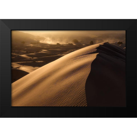 Merzuga Black Modern Wood Framed Art Print by Anton, Rostovskiy