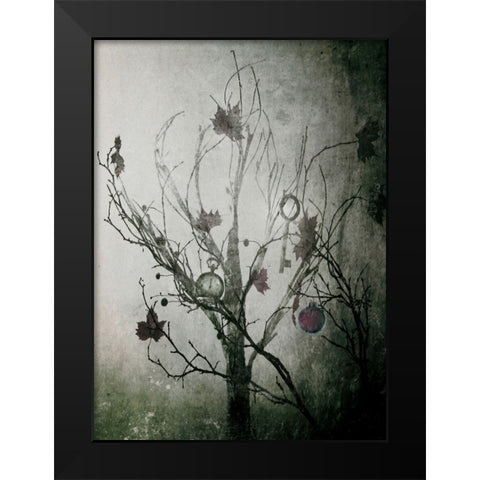 Moody Christmas Black Modern Wood Framed Art Print by Devos, Delphine